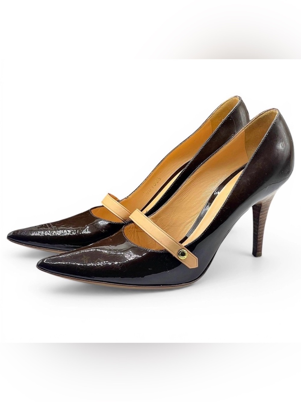 Authentic Louis Vuitton Gina LV Monogram Heels Shoes 38/8 US